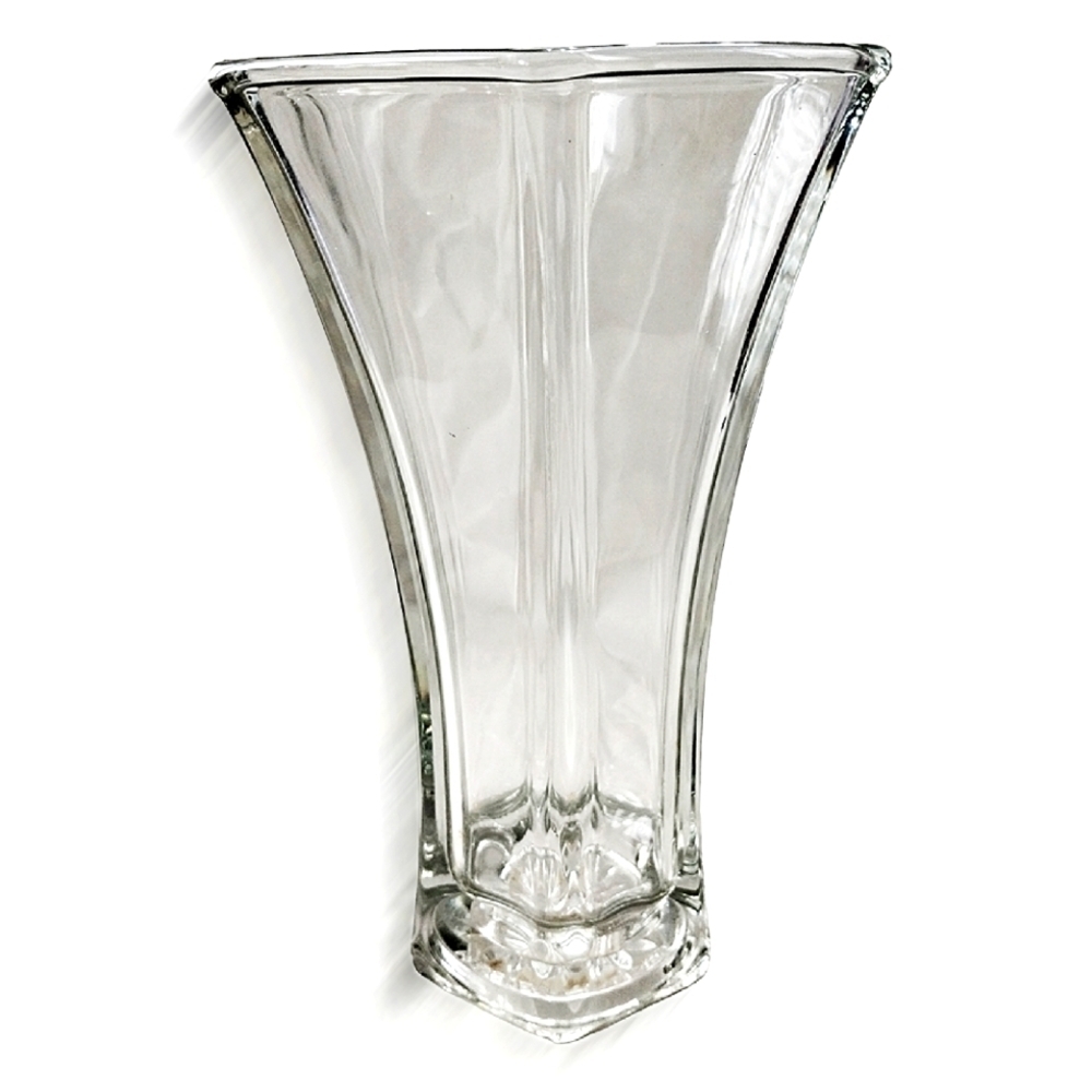 1960s Hoosier Hexagonal Heavy Clear Glass Vase